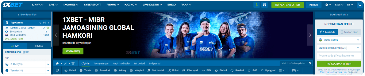 1xbet bukmekerlik kompaniyasi uzbekistan